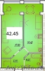 Продам 1-к квартиру 42.45м2 ключи Апрель 2013г - Изображение #1, Объявление #768376