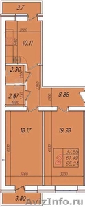 Продам 2-к квартиру 65.24м2 в жилом доме - Изображение #2, Объявление #768369