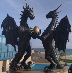 Скульптура креативная из металла"Влюбленные драконы" - Изображение #1, Объявление #1280387