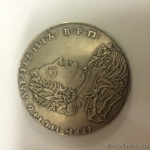 серебряная монета 28гр., Петр 1 , 1707 года - Изображение #2, Объявление #1368373