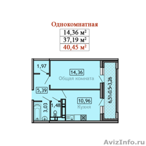 Однокомнатная квартира в Краснодарском крае за  1,85 млн.  рублей. - Изображение #1, Объявление #1498408